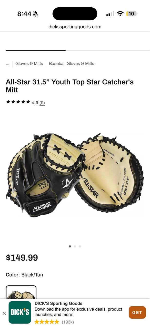 All-Star 31.5” Youth Top Star Catcher's Mitt